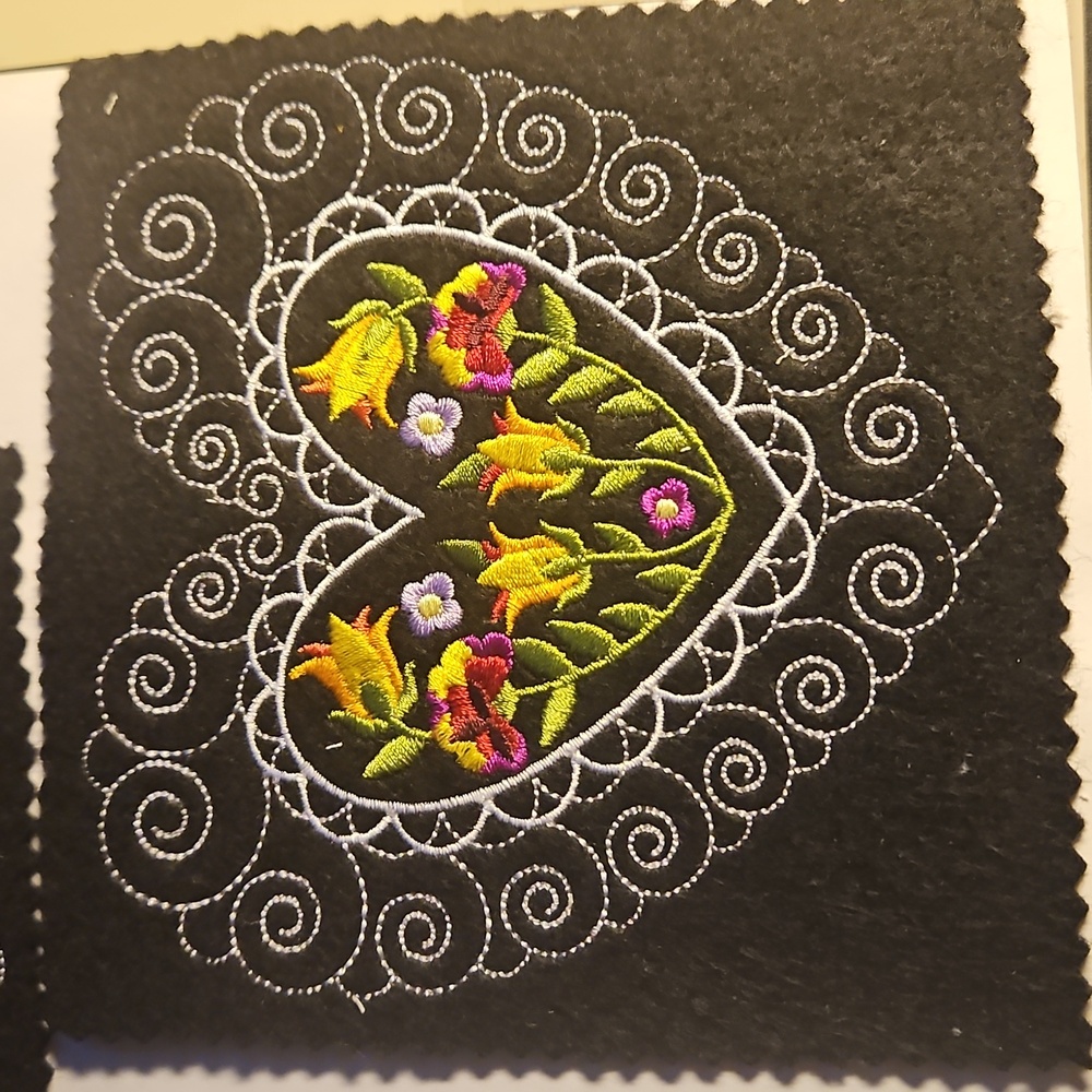 Handmade machine embroidery patch